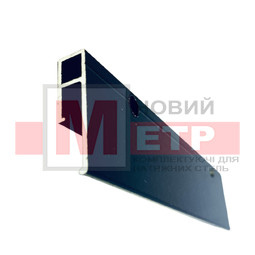 Профіль П-подібний безвставковий подовжений, 2,5м, перфорований чорний